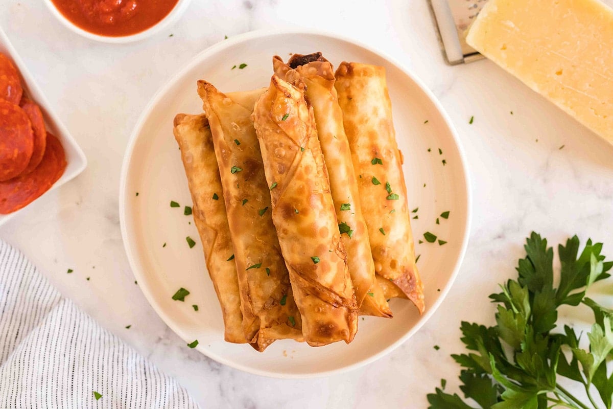 pizza logs on a plate