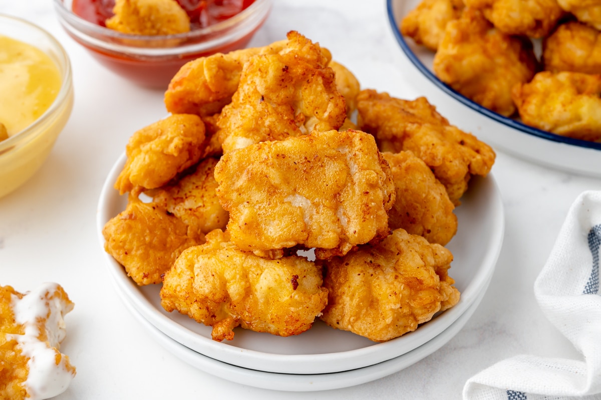 plate of popcorn chicken