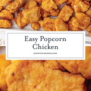 collage of popcorn chicken for pinterest