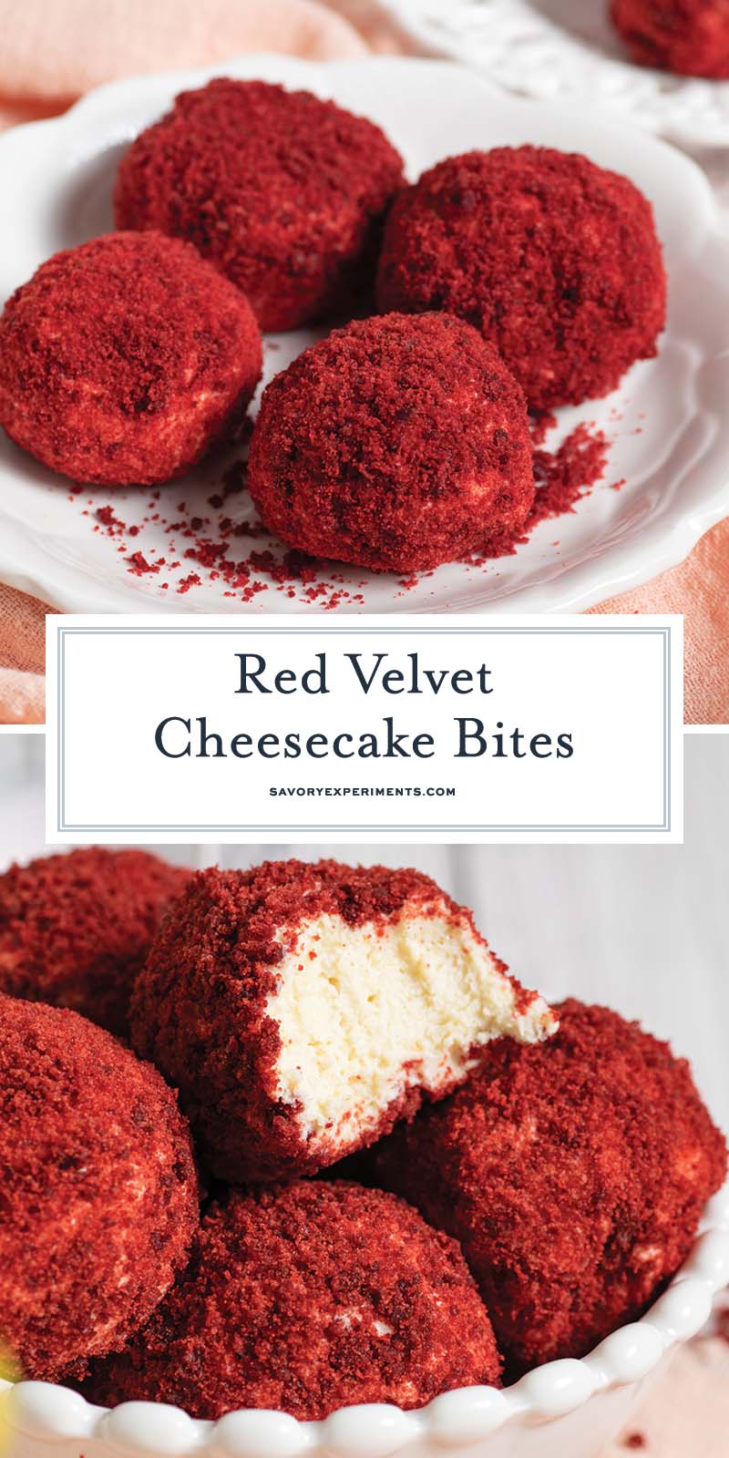 collage of cheesecake bites for pinterest