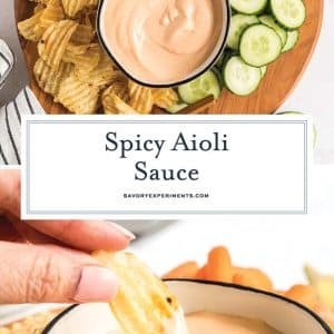 collage of sriracha aioli for pinterest