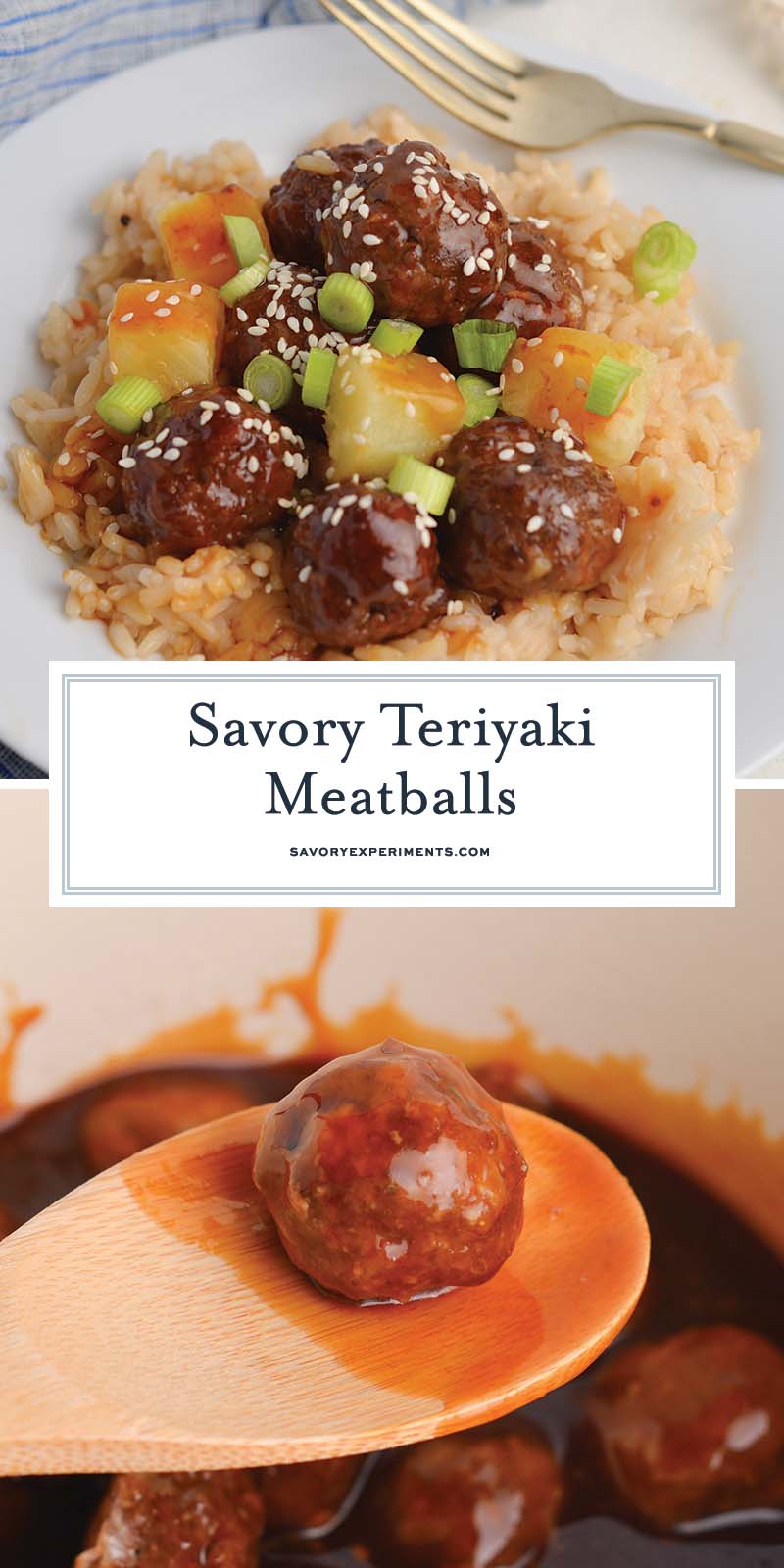 collage of teriyaki meatballs for pinterest