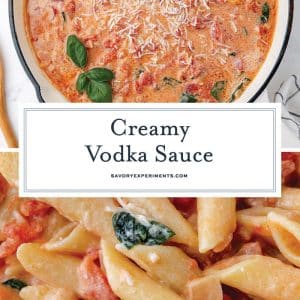 collage of vodka cream sauce for pinterest