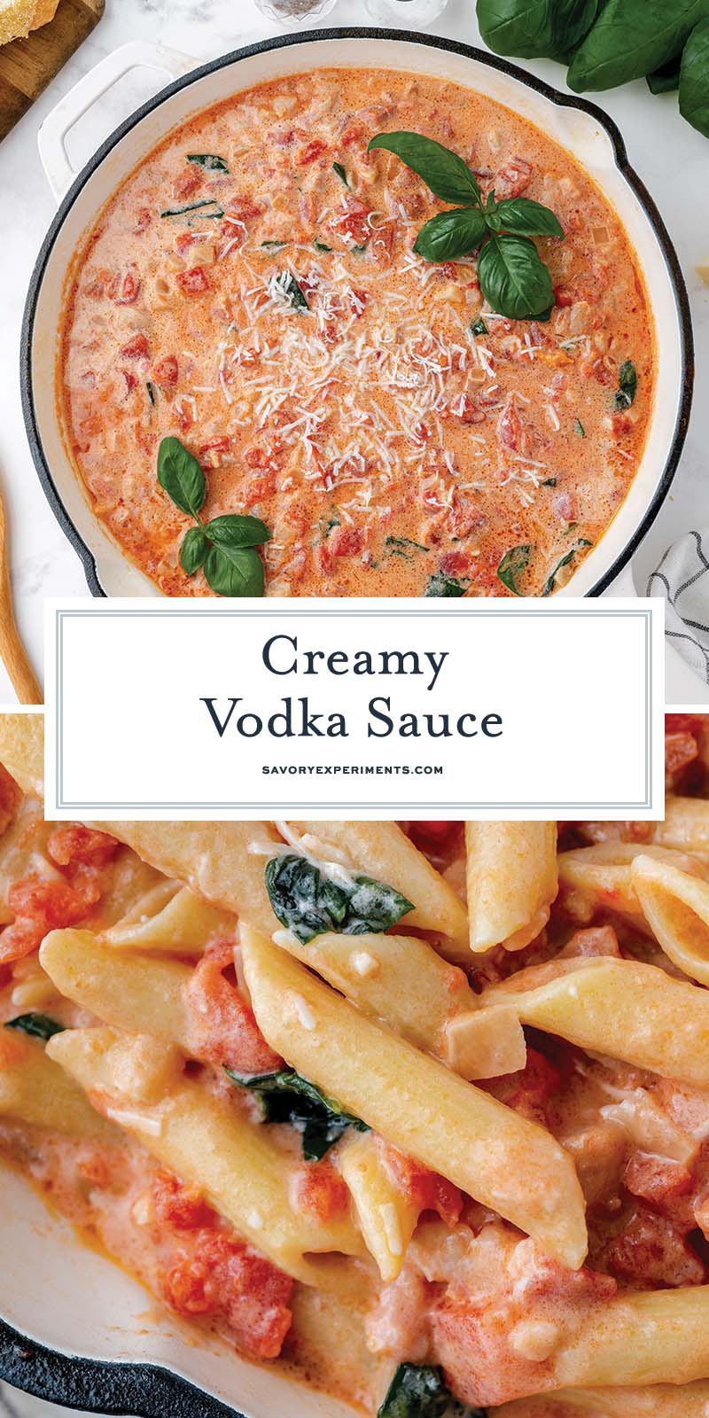 collage of vodka cream sauce for pinterest