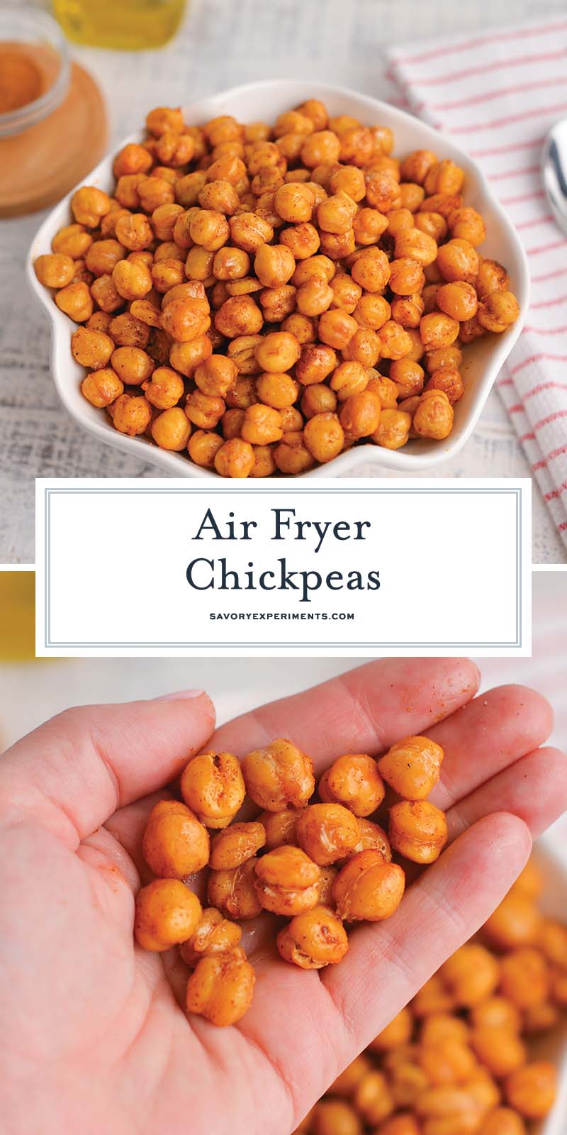 collage of crispy chickpeas for pinterest