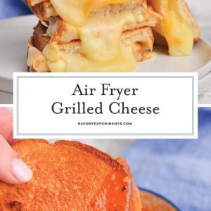 collage of air fryer grilled cheese for pinterest