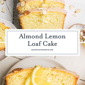 collage of almond lemon cake for pinterest
