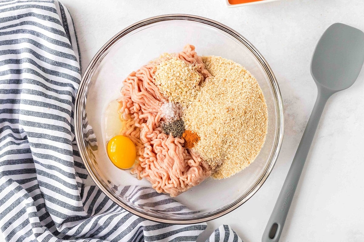 meatball ingredients in a bowl