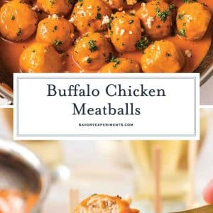 collage of buffalo chicken meatballs for pinterest