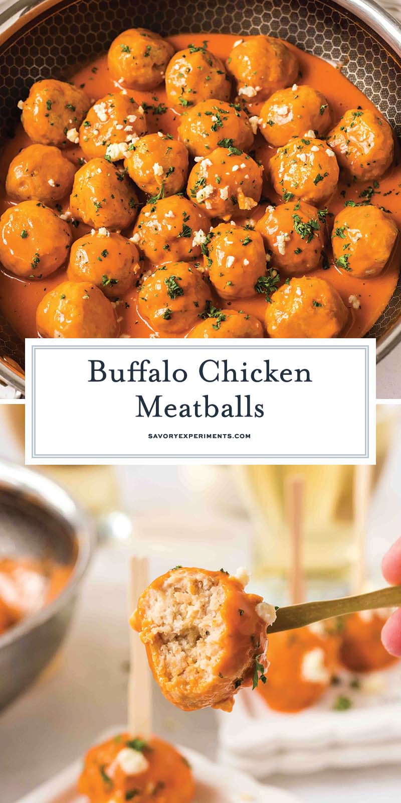 collage of buffalo chicken meatballs for pinterest