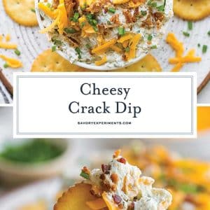 collage of crack dip for pinterest