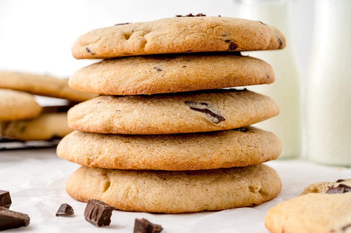 stack of chocolate chip cookies