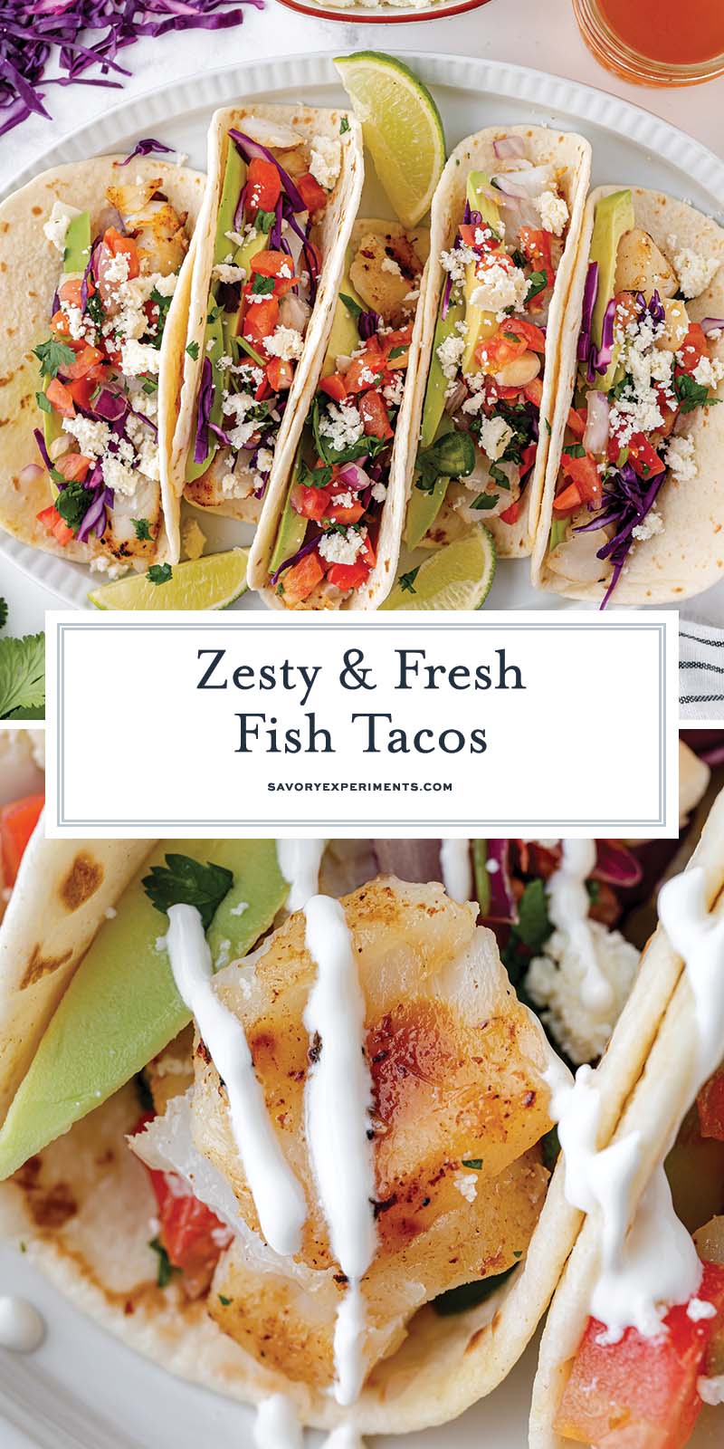collage of fish tacos for pinterest