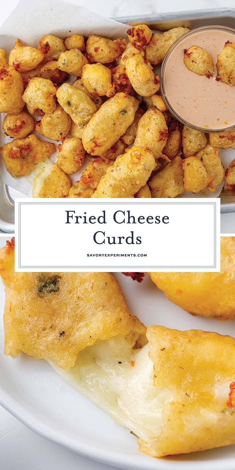collage of cheese curds for pinterest
