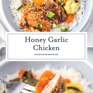 collage of honey garlic chicken for pinterest