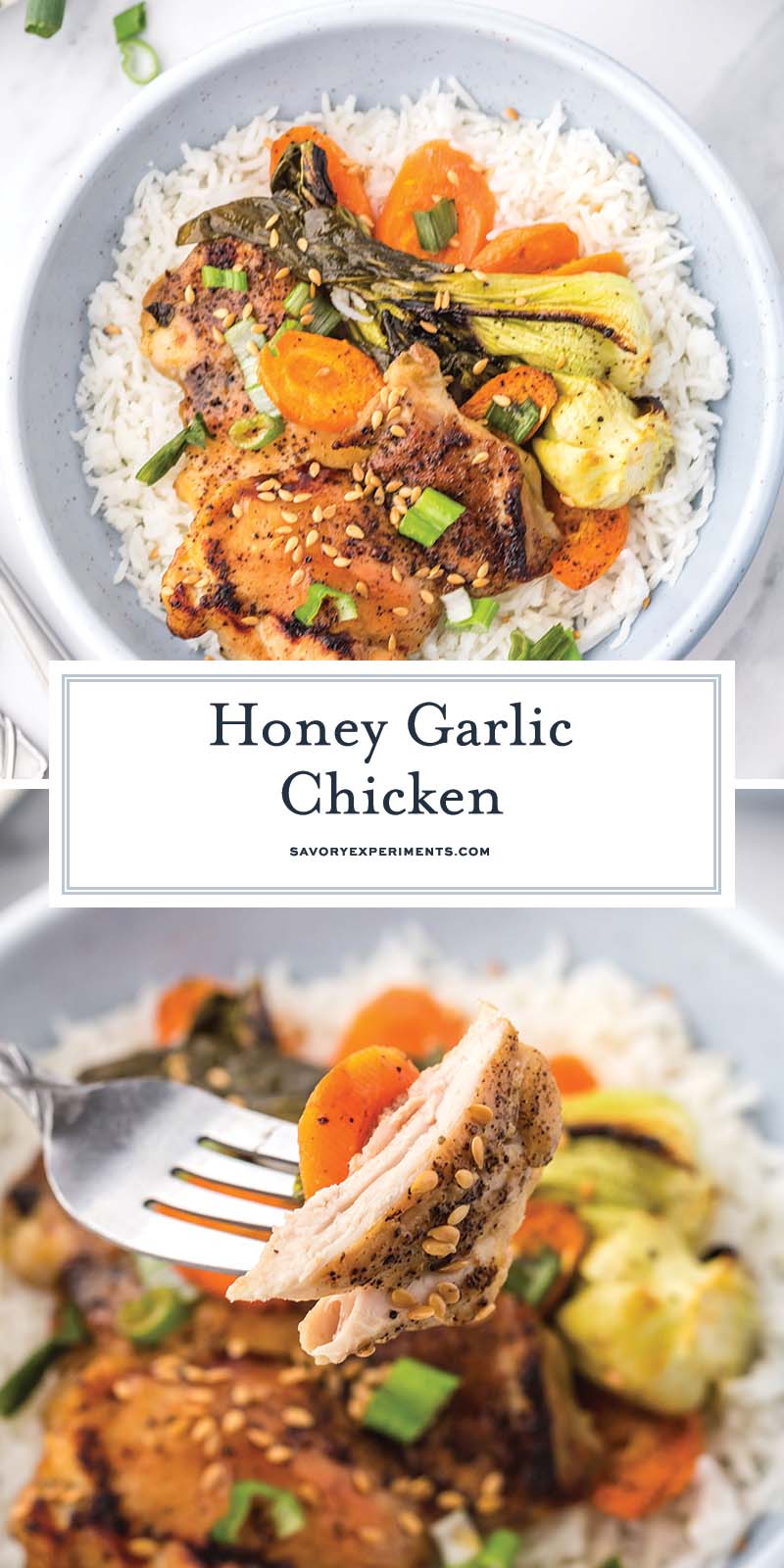 collage of honey garlic chicken for pinterest