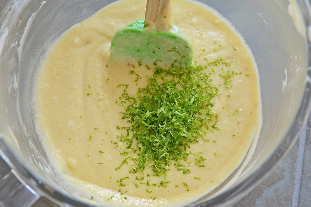 lime zest added to pound cake batter