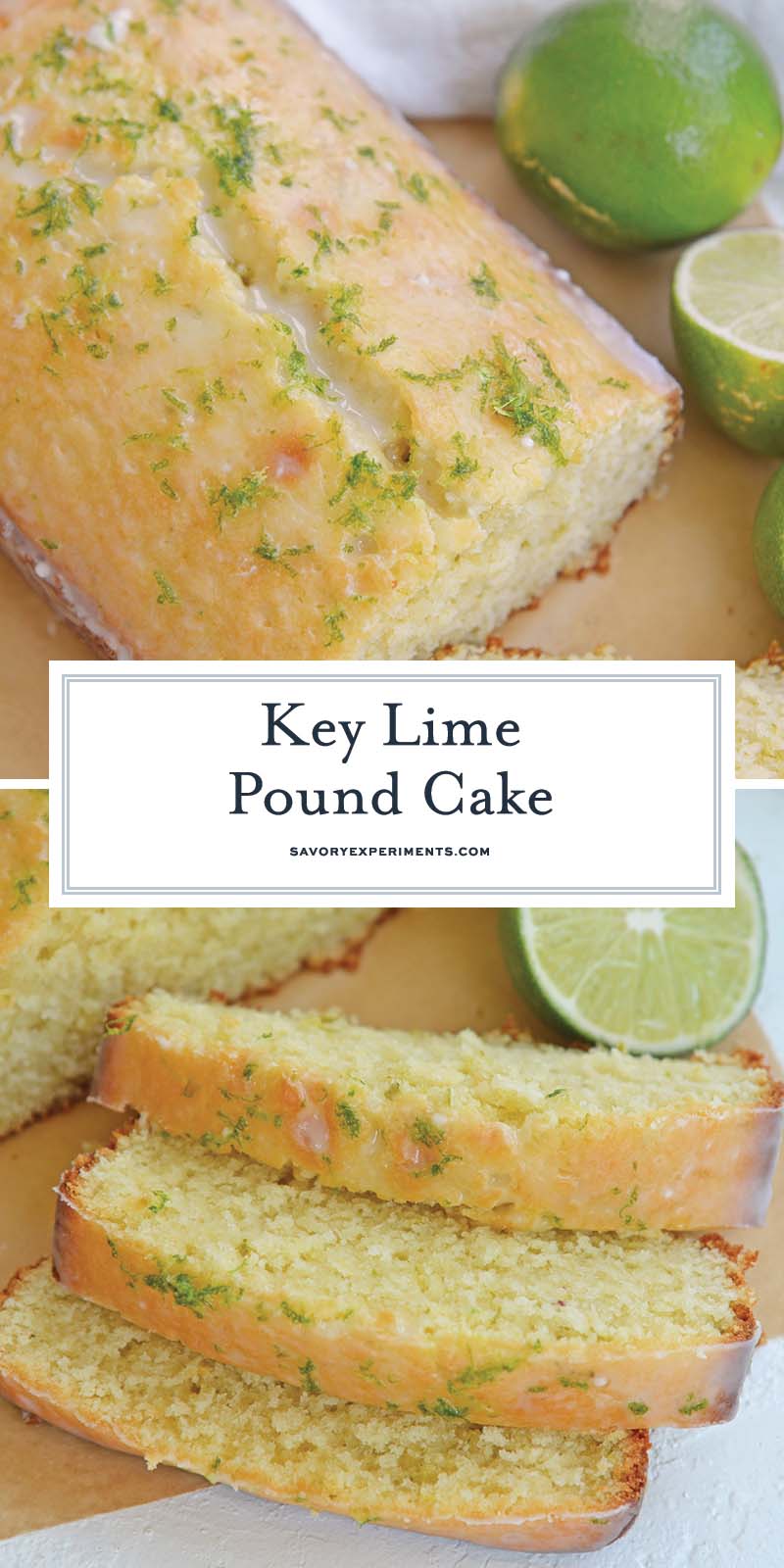 collage of key lime pound cake for pinterest