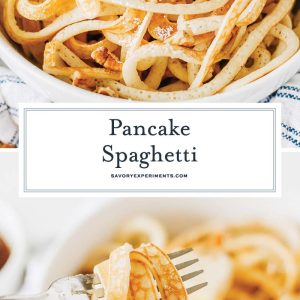 collage of pancake spaghetti for pinterest