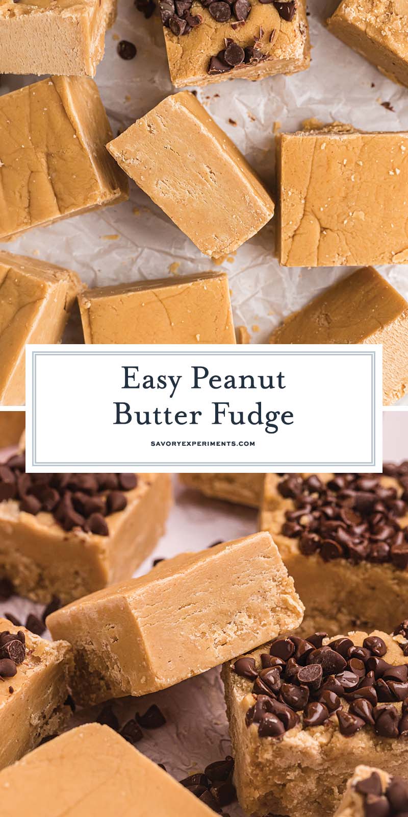 collage of peanut butter fudge for pinterest