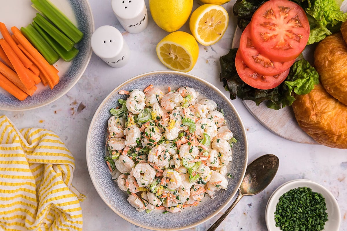 shrimp salad in a bowl