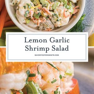 collage of shrimp salad for pinterest