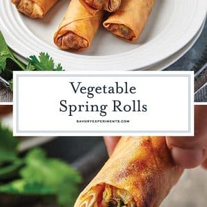collage of vegetable spring rolls for pinterest