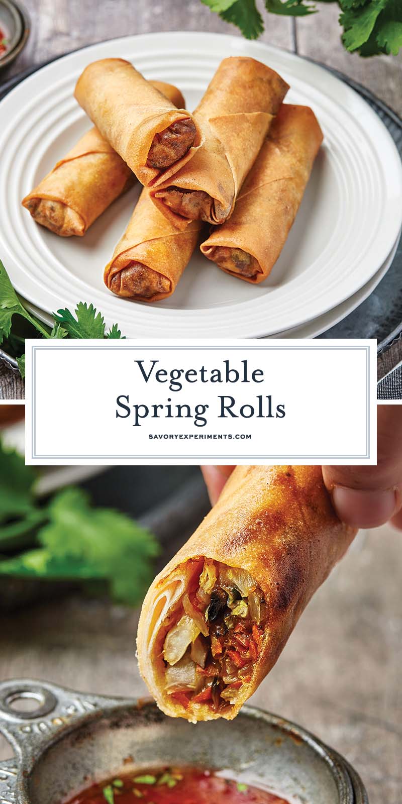 collage of vegetable spring rolls for pinterest