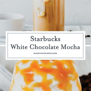 collage of white chocolate mocha images