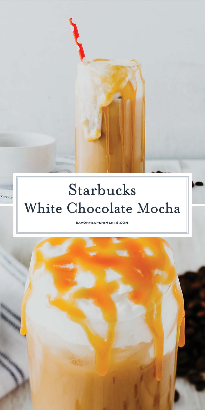collage of white chocolate mocha images