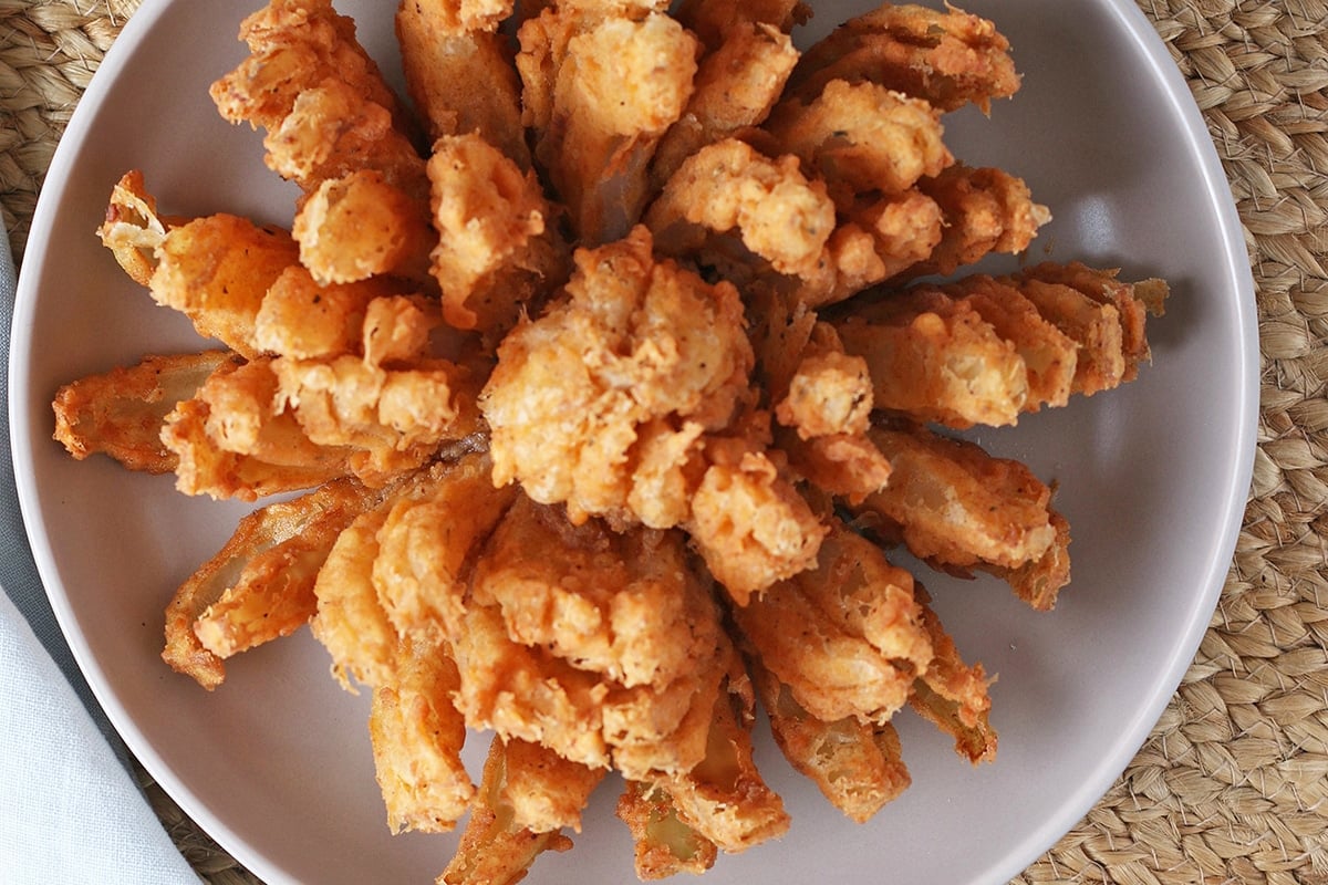 overhead shot of blooming onion