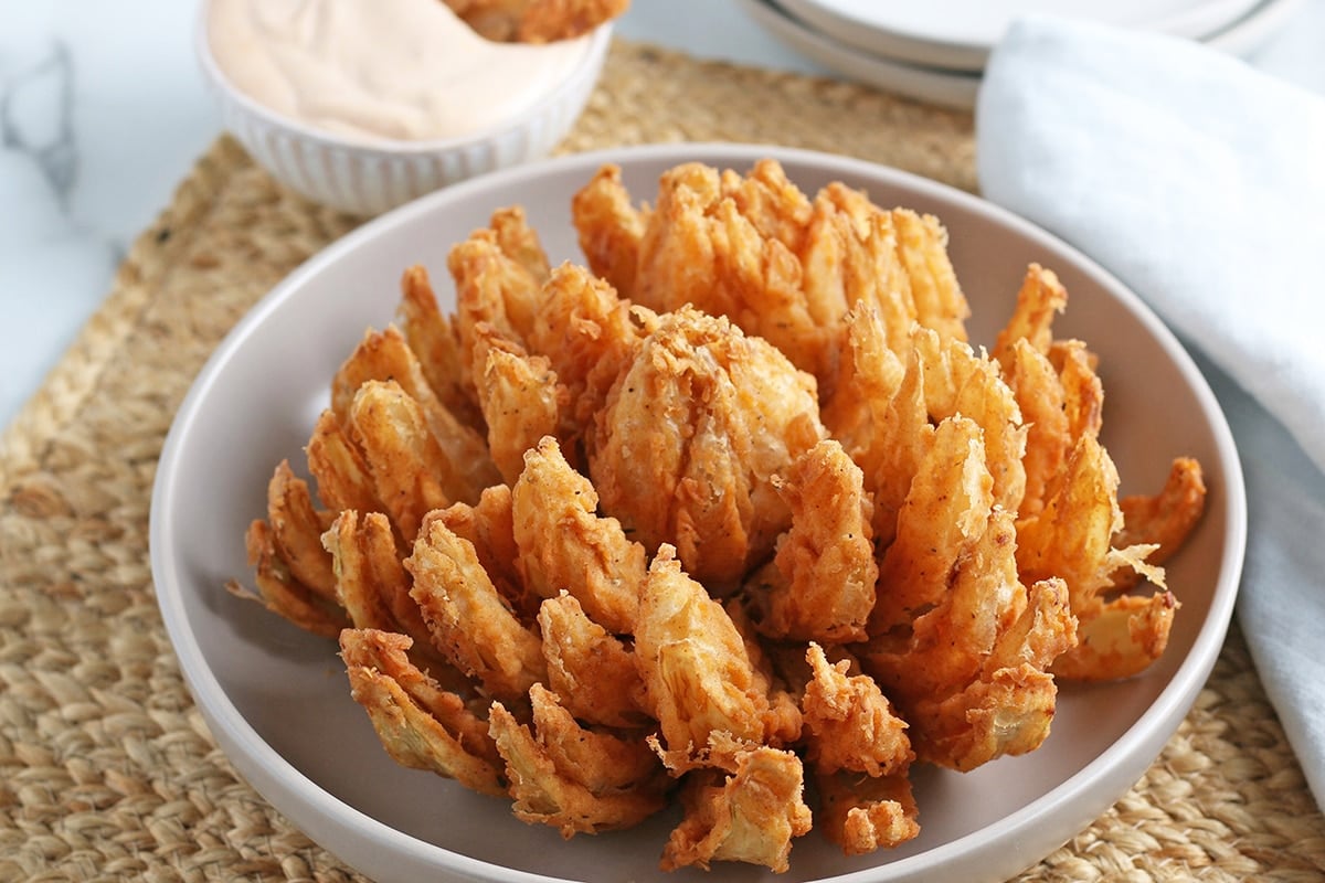 close up of blooming onion