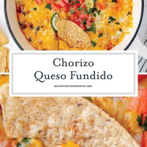 collage of queso fundido for pinterest