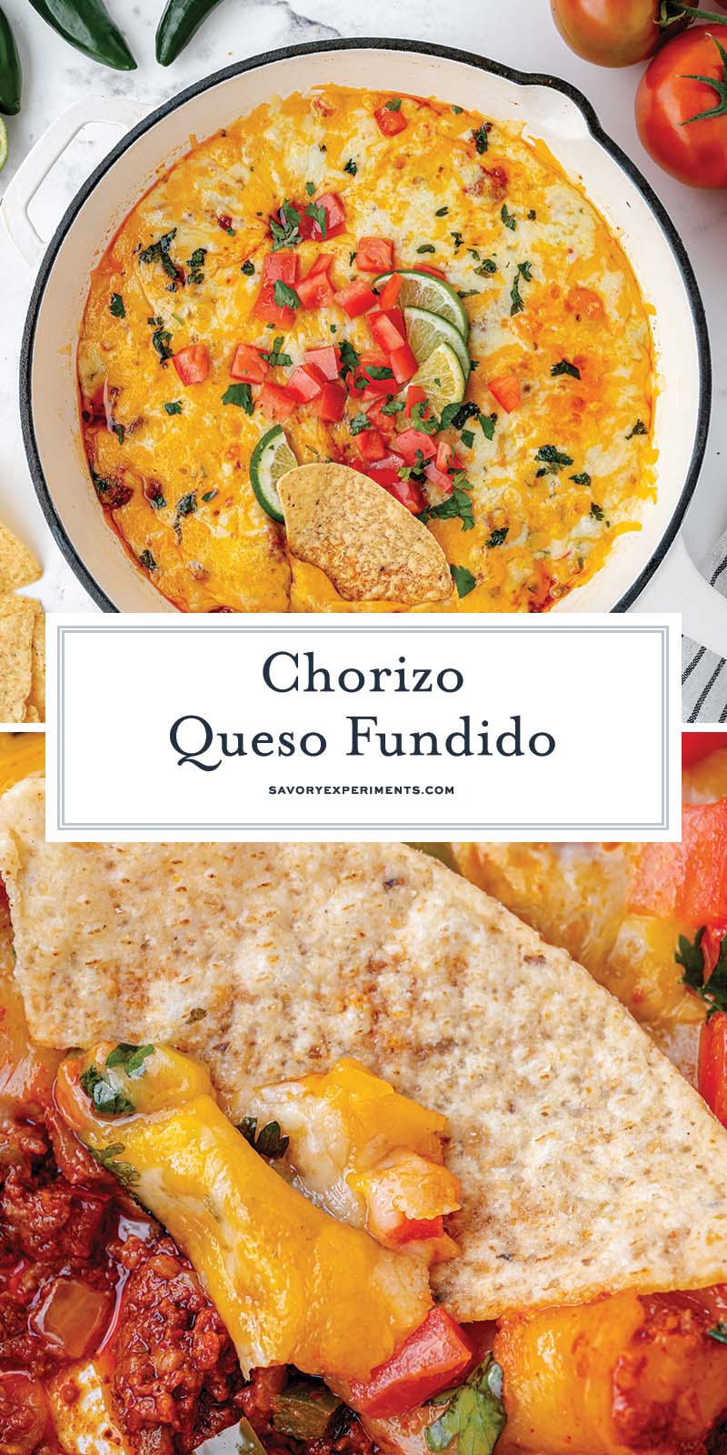 collage of queso fundido for pinterest