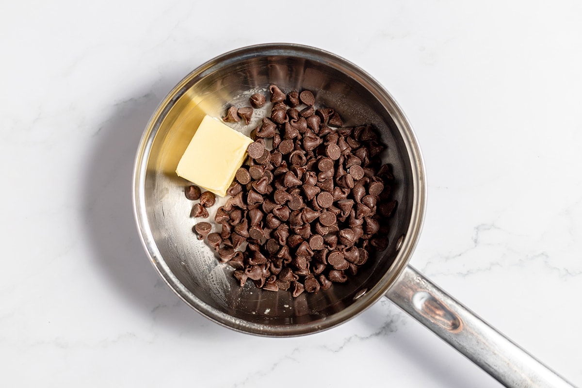 chocolate and butter in pan