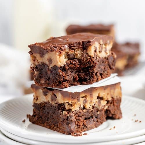BEST Cookie Dough Brownies Recipe (3 EASY Decadent Layers!)
