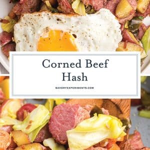 collage of corned beef hash for pinterest