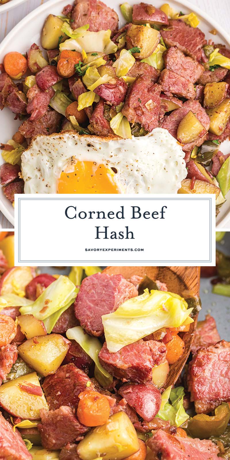 collage of corned beef hash for pinterest