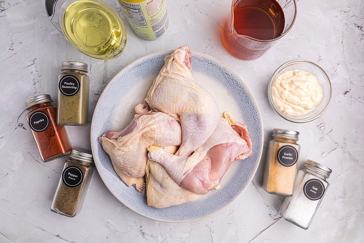 overhead shot of fireman chicken ingredients