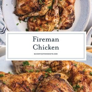 collage of fireman chicken for pinterest