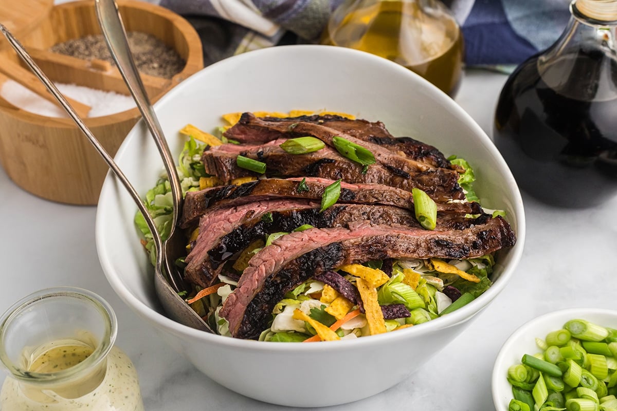 skirt steak marinade steak on salad