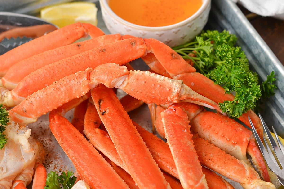 close up of snow crab legs