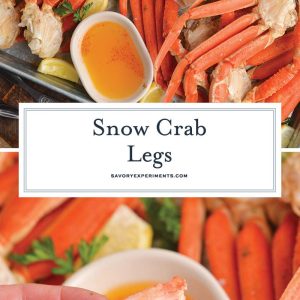 collage of snow crab legs for pinterest