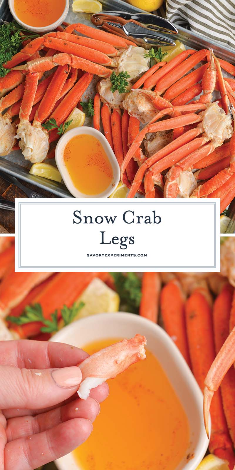 collage of snow crab legs for pinterest