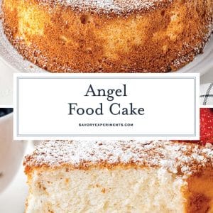 collage of angel food cake for pinterest