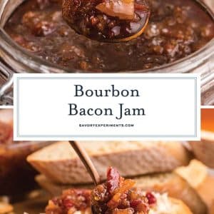 collage of bourbon bacon jam for pinterest