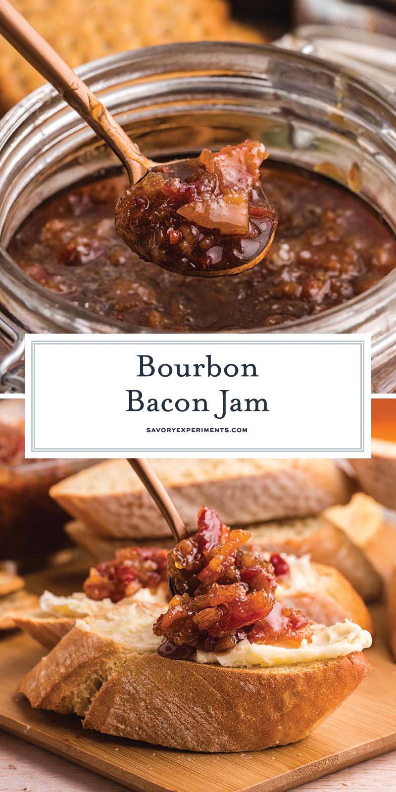 collage of bourbon bacon jam for pinterest