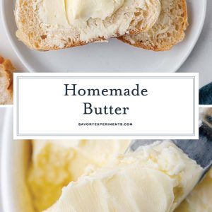 collage of homemade butter for pinterest