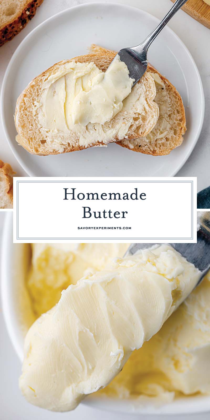 collage of homemade butter for pinterest