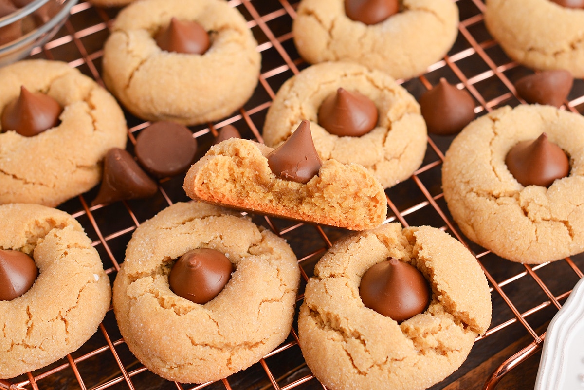 peanut butter blossom cut in half